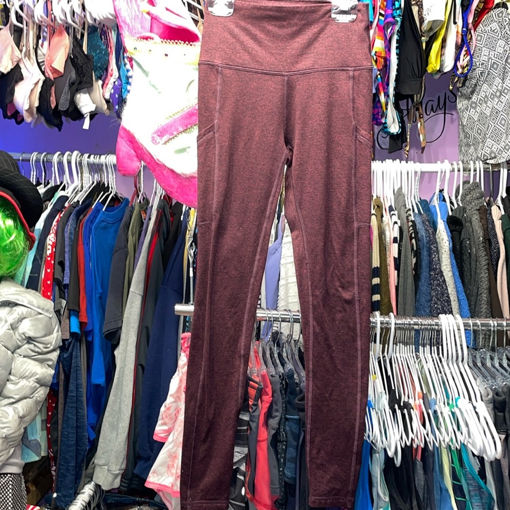 AERIE Chil Play Move red burgundy leggings size small like new condition
